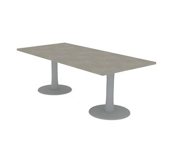 Table de réunion plateau rectangulaire 210x100cm, 2 pieds-Quadrifoglio