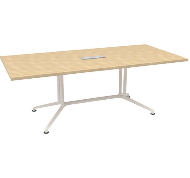 Table de réunion rectangulaire 210x100x72 X-TIME Chêne/Blanc