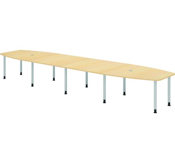 Table de réunion tonneau - 10 pieds argent - 520x130cm - Hammerbacher