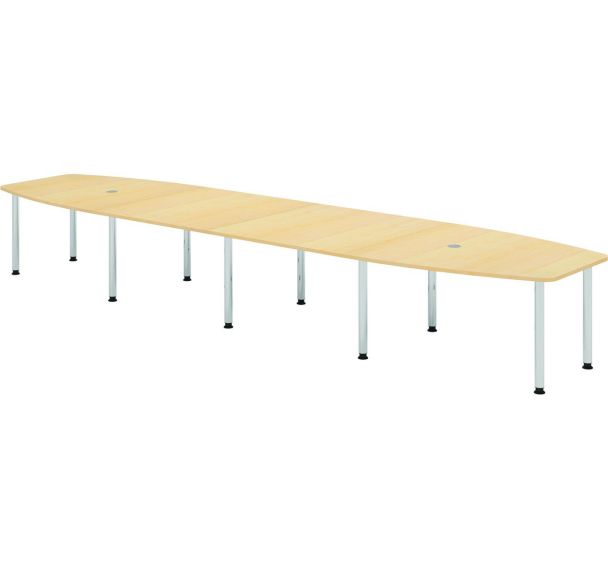 Table de réunion tonneau - 10 pieds chromés - 520x130cm - Hammerbacher