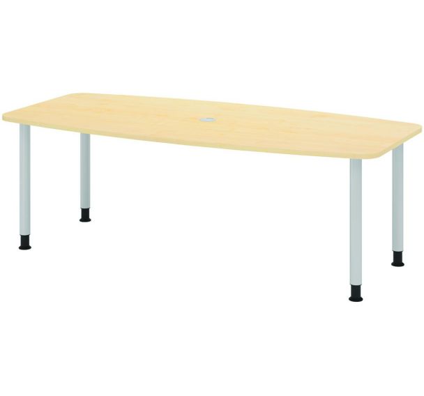 Table de réunion tonneau - 4 pieds argent - 220x105cm - Hammerbacher