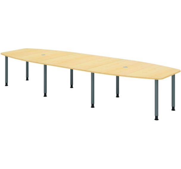 Table de réunion tonneau - 8 pieds graphite - 400x130cm - Hammerbacher
