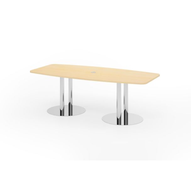 Table de réunion tonneau à pieds colonnes - 220x103 cm - Hammerbacher