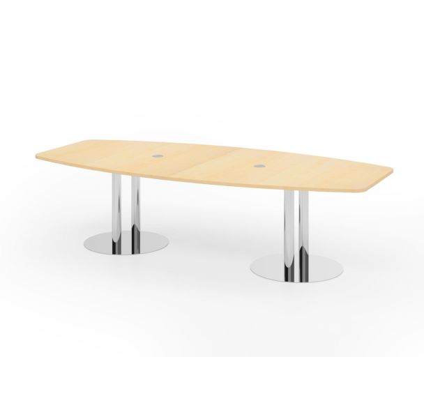 Table de réunion tonneau à pieds colonnes - 280x130 cm - Hammerbacher