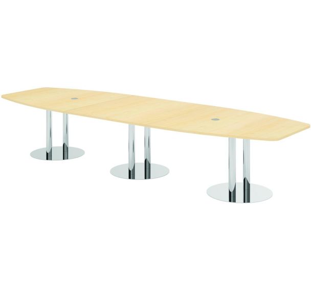 Table de réunion tonneau à pieds colonnes - 400x130 cm - Hammerbacher