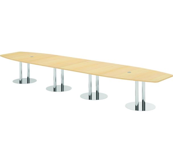 Table de réunion tonneau à pieds colonnes - 520x130 cm - Hammerbacher