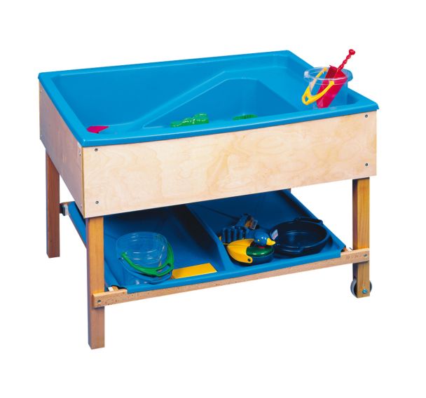 Table de sable et d'eau, plateau bleu