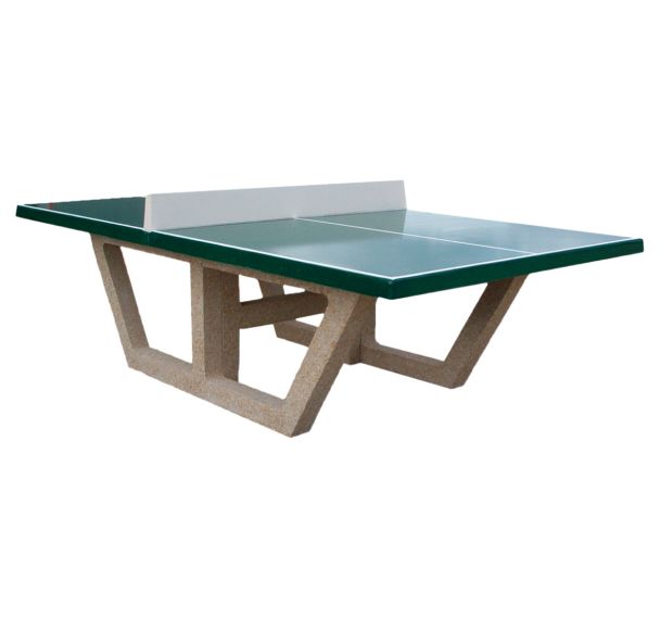 Table de tennis de table PONGA béton gravillons lavés/plateau vert
