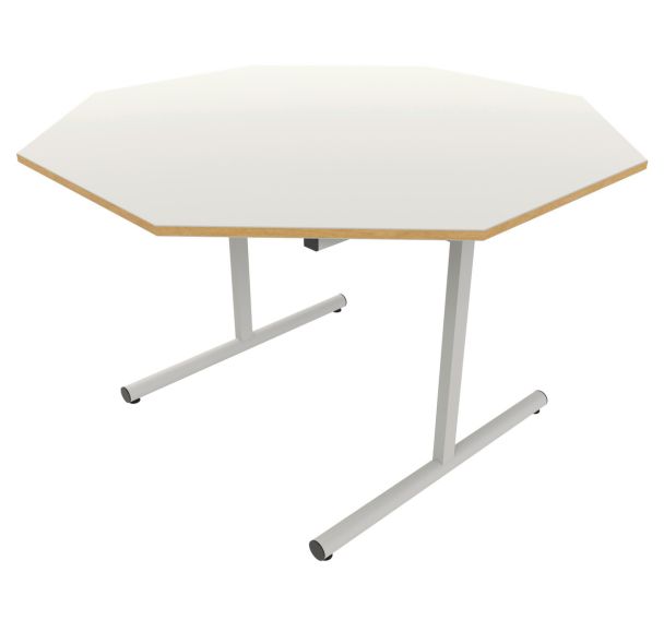 Table dégagement latéral octogonale Ø 120 cm stratifié ABS