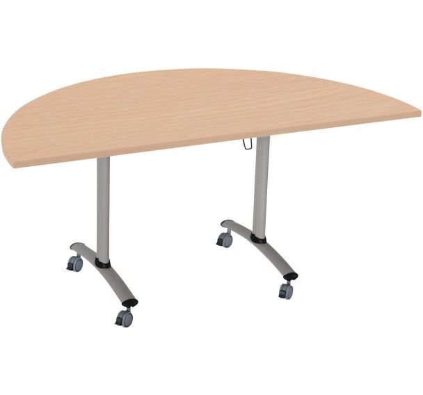 Table demi-lune plateau mélaminé pivotant Axe - Manutan Expert