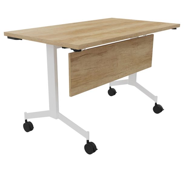 Table droite abattante Eureka profondeur70 cm + voile de fond -  Buronomic