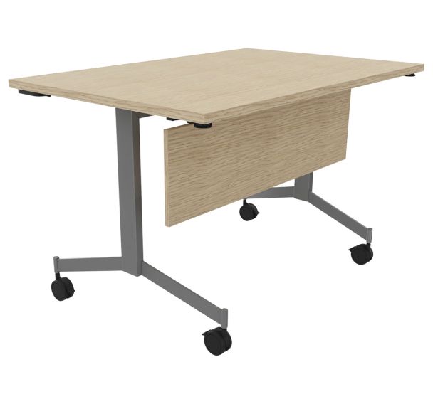 Table droite abattante Eureka profondeur 80 cm + voile de fond - Buronomic