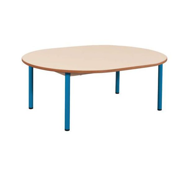 Table fixe Chloé plateau beige 4 pieds ovale - Mobidecor