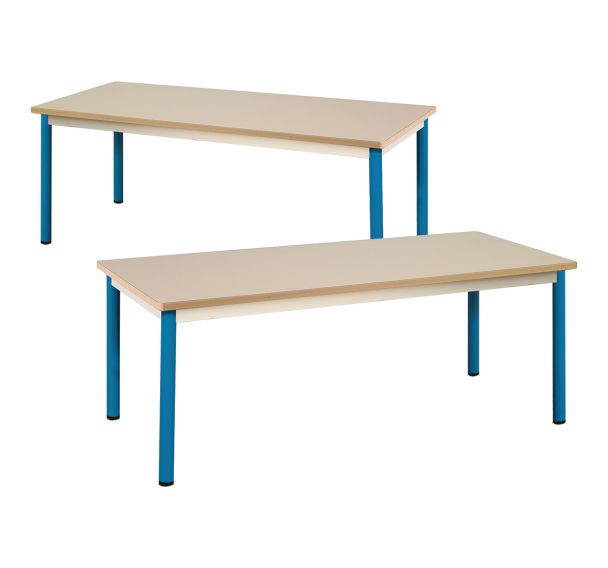 Table fixe Chloé plateau beige 4 pieds rectangulaire - Mobidecor