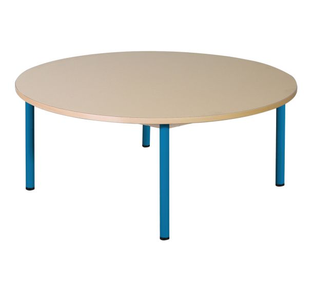 Table fixe Chloé plateau beige 4 pieds ronde - Mobidecor