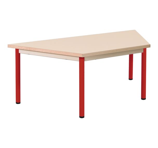 Table fixe Chloé plateau beige 4 pieds trapèze - Mobidecor