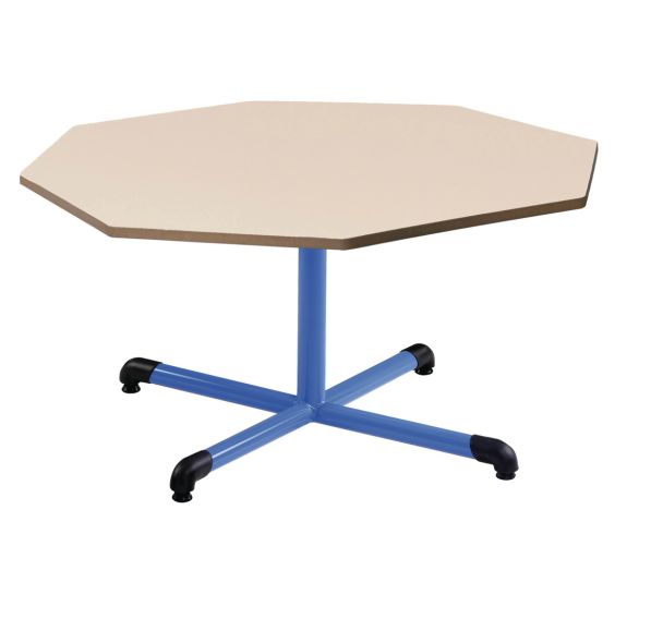 Table fixe Chloé plateau beige pied central octogonale - Mobidecor