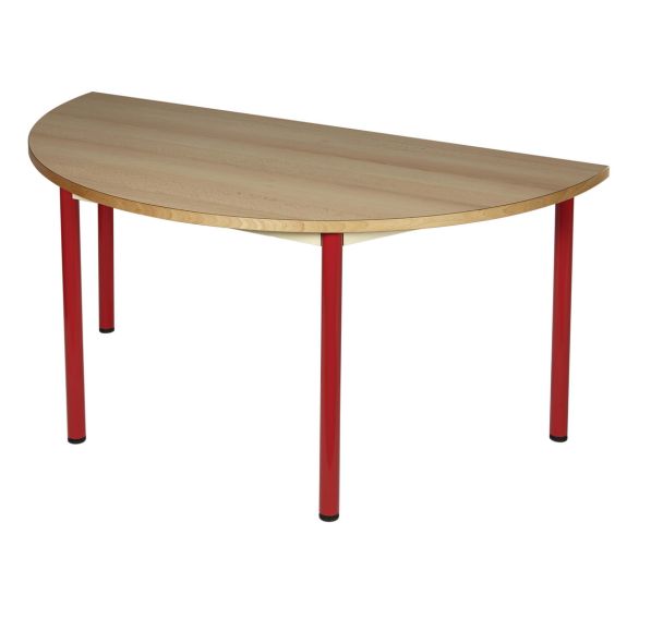 Table fixe Chloé plateau hêtre 4 pieds demi-lune - Mobidecor
