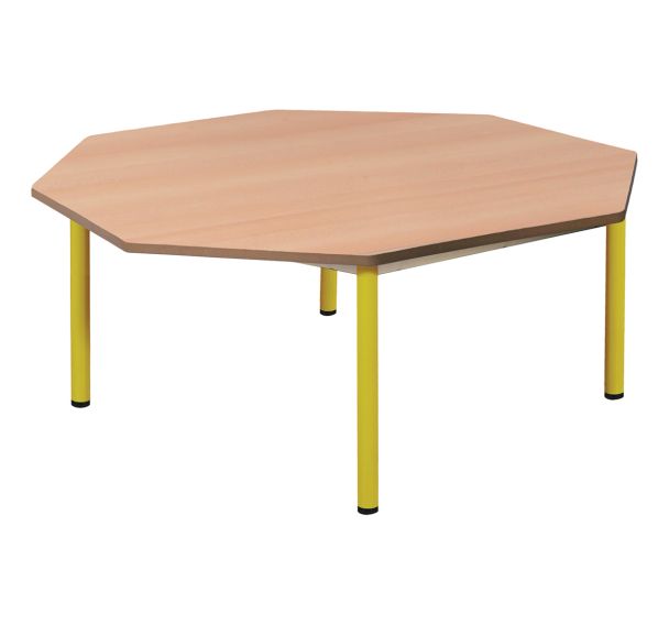 Table fixe Chloé plateau hêtre 4 pieds octogonale - Mobidecor