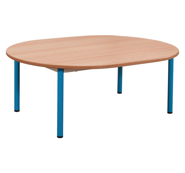 Table fixe Chloé plateau hêtre 4 pieds ovale - Mobidecor