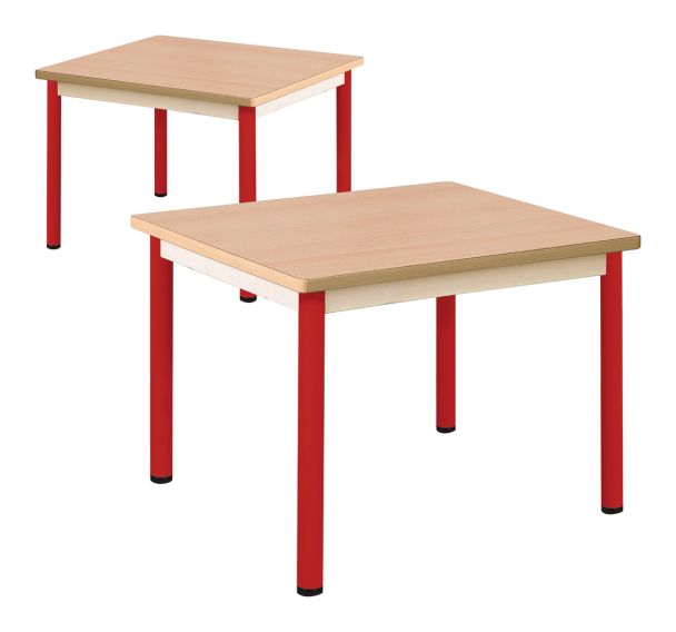 Table fixe Chloé plateau hêtre 4 pieds rectangulaire - Mobidecor