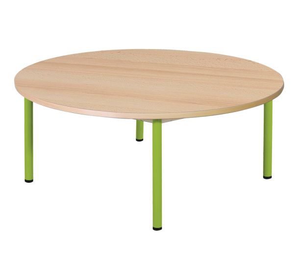 Table fixe Chloé plateau hêtre 4 pieds ronde - Mobidecor