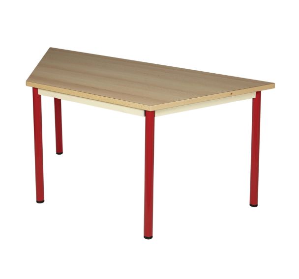 Table fixe Chloé plateau hêtre 4 pieds trapèze - Mobidecor