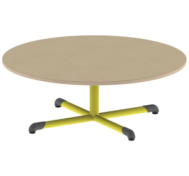 Table fixe Chloé plateau hêtre pied central ronde - Mobidecor