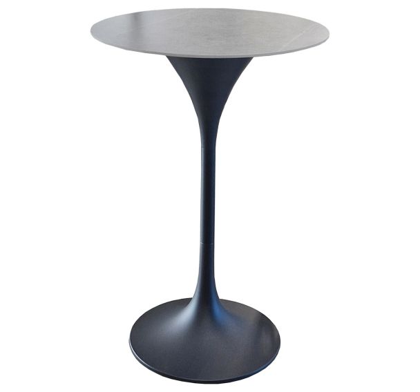 Table haute Muse Ø 70 cm céramique/alu - gris/graphique