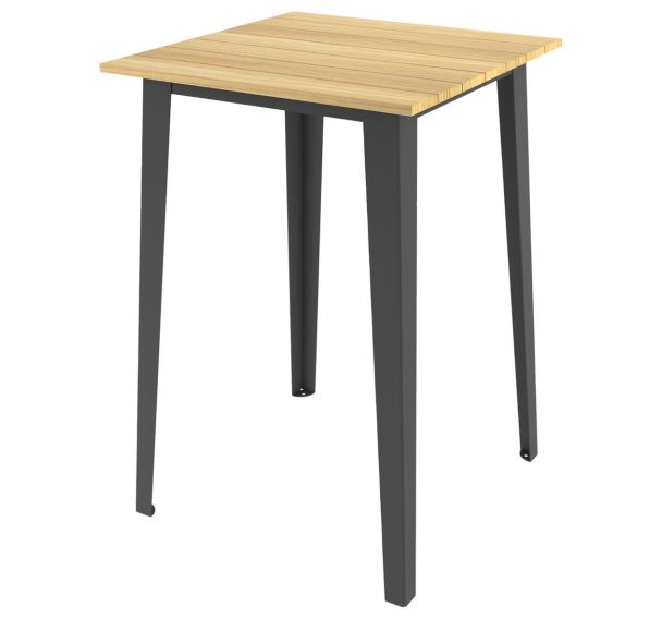 Table haute SELIM 75 x 75 cm robinier/acier anthracite 7016