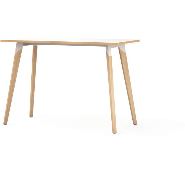 Table haute à plateau stratifié 160x80 H110 cm blanc