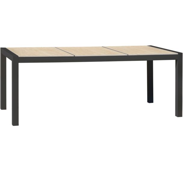 Table jardin Venise 195x90cm aluminium+céramique gris anthracite