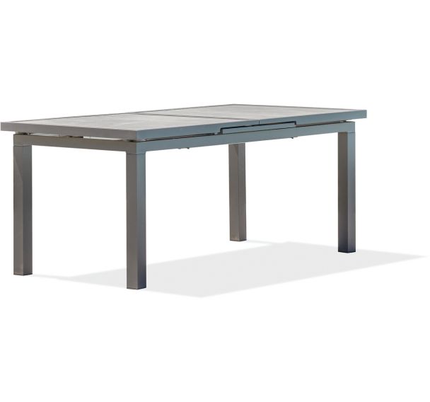 Table jardin Venise 250x95cm aluminium+céramique gris anthracite