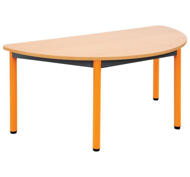 Table maternelle 1/2 lune 4 pieds tube Lise