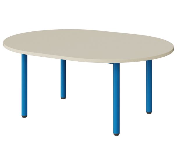 Table mat. Atlas ovale stratifié beige chant alaisé - Manutan Expert