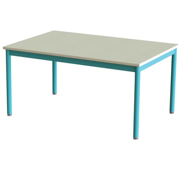 Table maternelle rectangle Elodie plateau sous cadre mélaminé beige