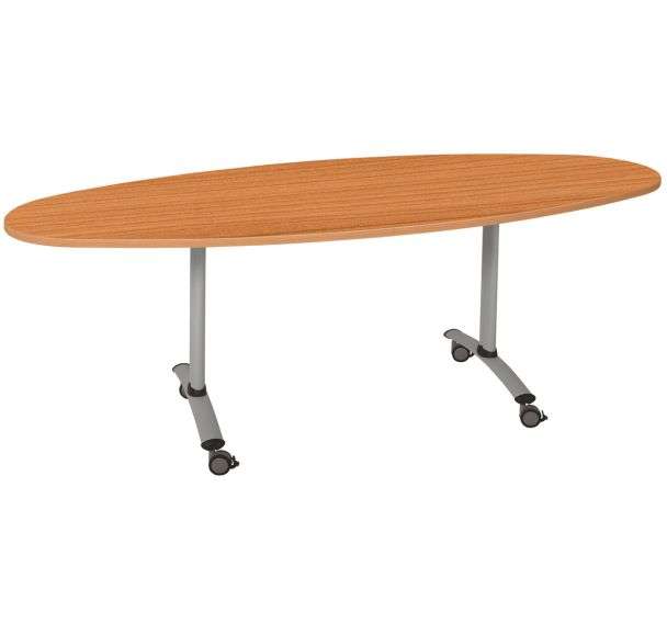 Table ovale plateau mélaminé pivotant Axe - Manutan Expert