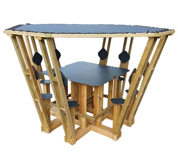 Table pique-nique couverte pin/HPL - Avenir Mobiliers