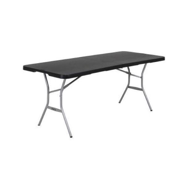 Table pliante LIFETIME 183 x 76 cm pliante en 2 - Noir