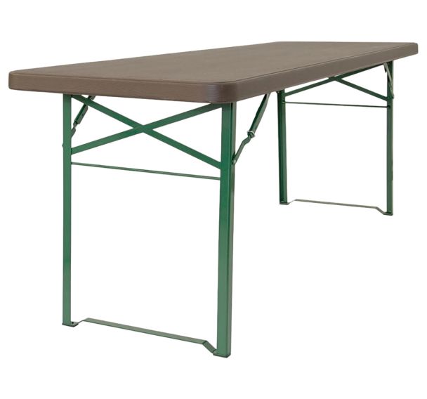 Table pliante Munich 70 - 220 x 67 cm - marron/vert