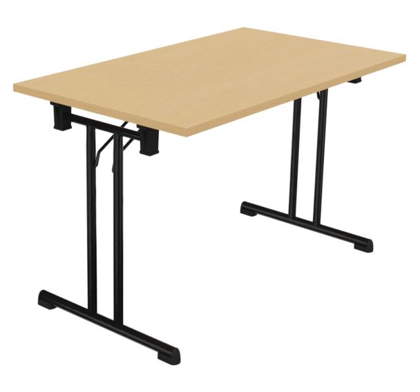 Table pliante Solution pied noir 120 x 70 cm - Buronomic