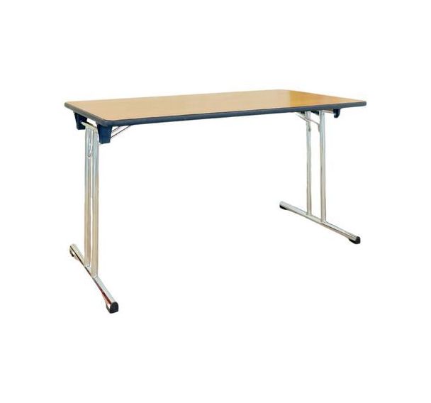 Table pliante reconditionnée - Bois & chrome