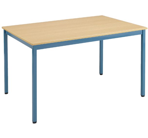 Table polyvalente - mélaminé - LxHxP : 120x75x80cm - Hêtre/Bleu 5015