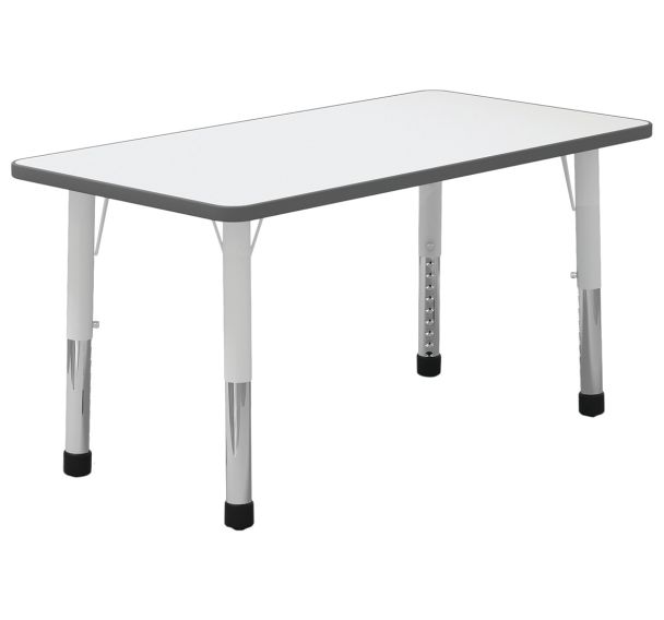 Table rectangulaire Rony  pieds réglables en métal T1à 4 blanc-MIRPLAY School