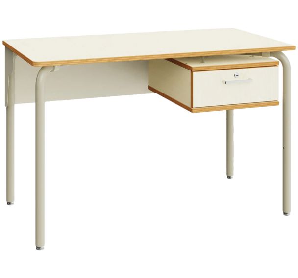 Table rectangulaire enseignant 120x60 cm pied gris/érable-Mirplay School