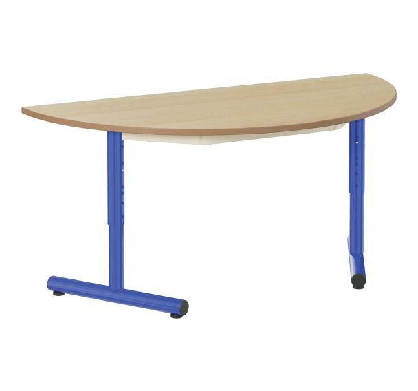 Table réglable Chloé 1/2 lune dégag. latéral plateau beige - Mobidecor