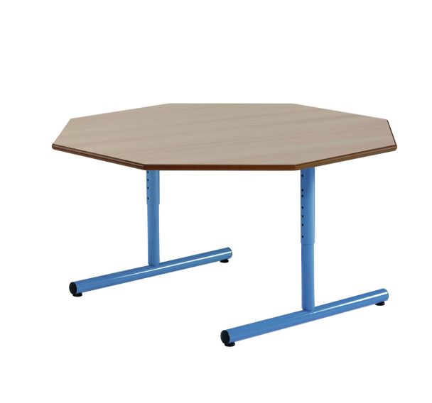 Table régl. Chloé octog. pied dégag. latéral plat. hêtre - Mobidecor