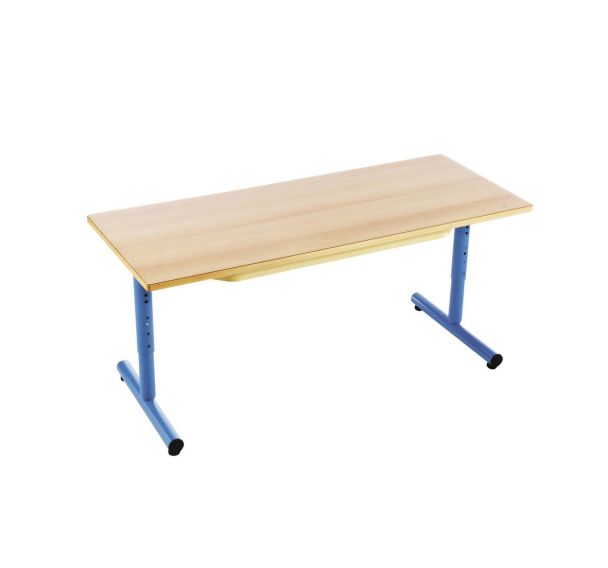 Table régl. Chloé rect. pied dégag. latéral, plateau hêtre - Mobidecor