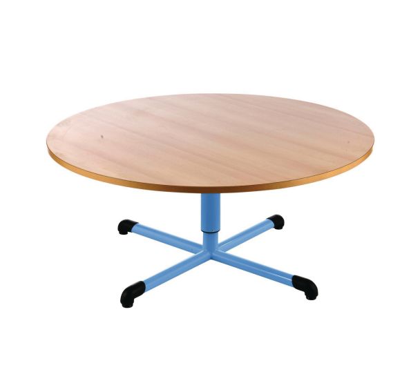 Table réglable Chloé ronde pied central, plateau hêtre - Mobidecor