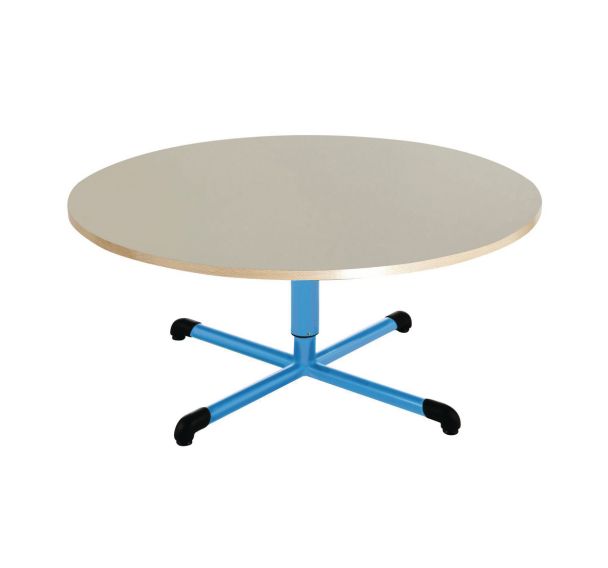 Table réglable Chloé forme ronde plateau beige - Mobidecor